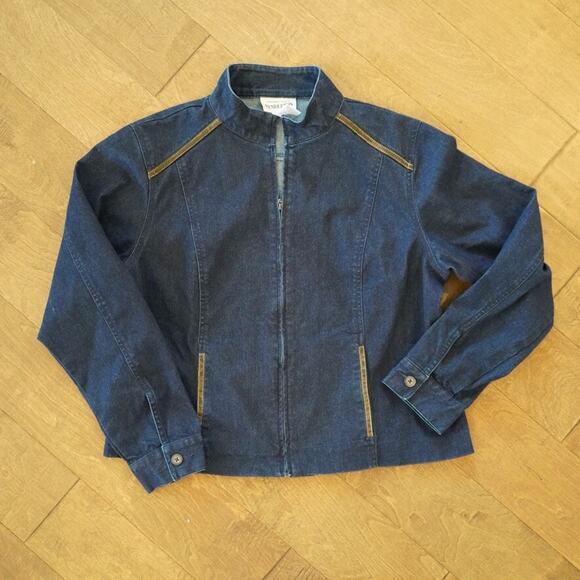 Vintage Pendleton Trucker Jacket Womens L Blue Denim Stretch Western Full Zipper - Picture 6 of 10